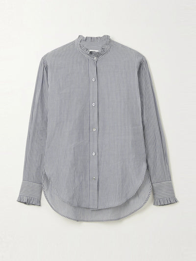 Marant Étoile Saoli ruffled striped cotton-poplin shirt at Collagerie