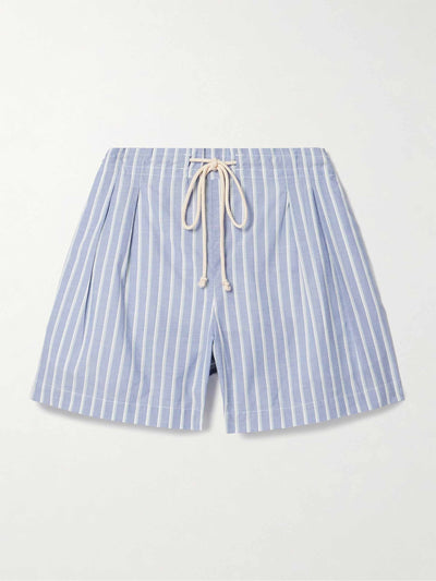 Maria McManus Pleated striped organic cotton shorts at Collagerie
