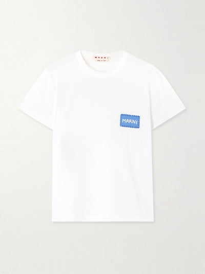 Marni Appliquéd organic cotton-jersey t-shirt at Collagerie
