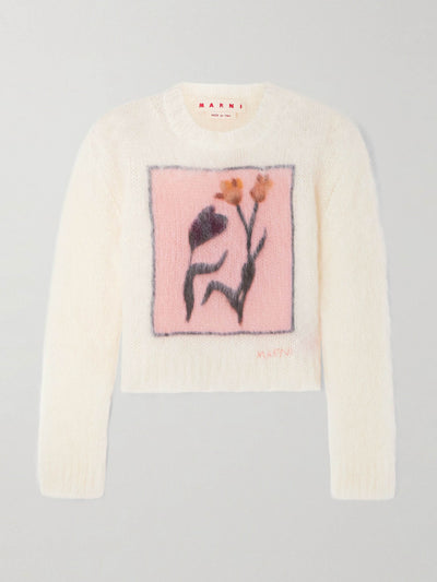 Marni Intarsia-knit mohair-blend sweater at Collagerie