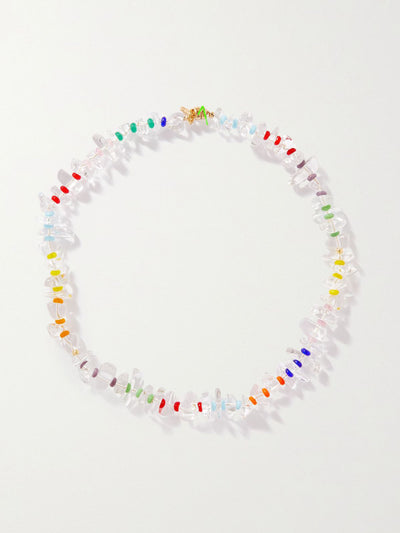 Martha Calvo Multicolour gold-tone, quartz and bead necklace at Collagerie