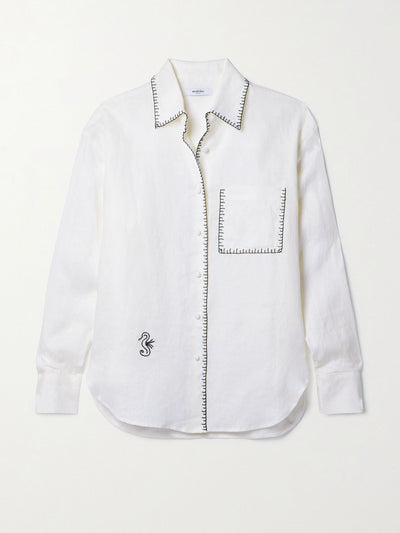 Marysia Wegner embroidered linen shirt at Collagerie