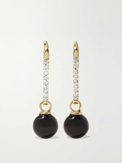 Mateo 14-karat gold, onyx and diamond earrings at Collagerie