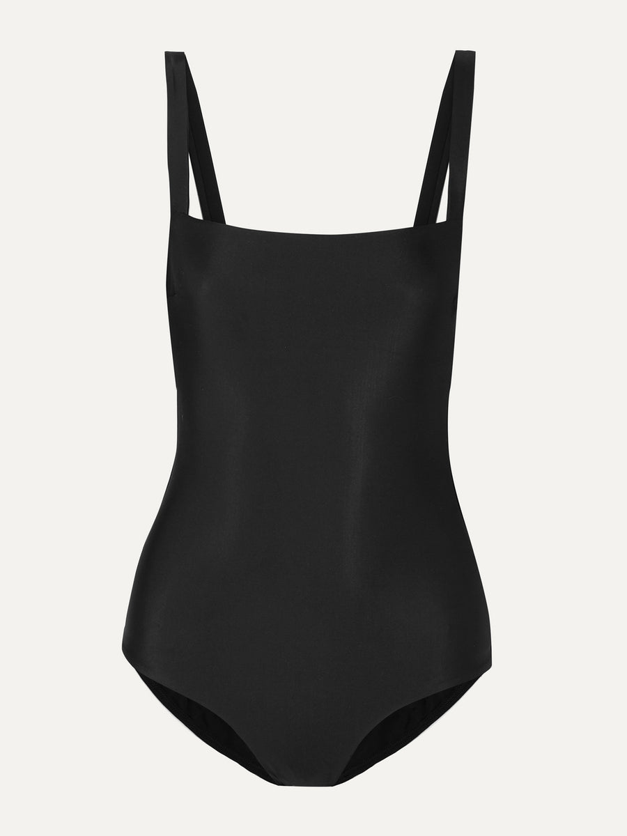 Black square neck swimsuit – Collagerie