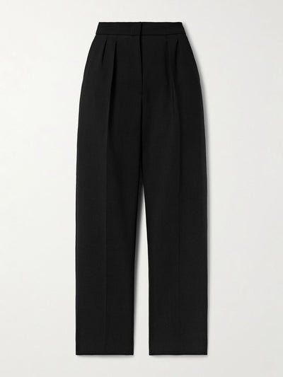 Max Mara Verbano cropped pleated wool-blend straight-leg pants at Collagerie