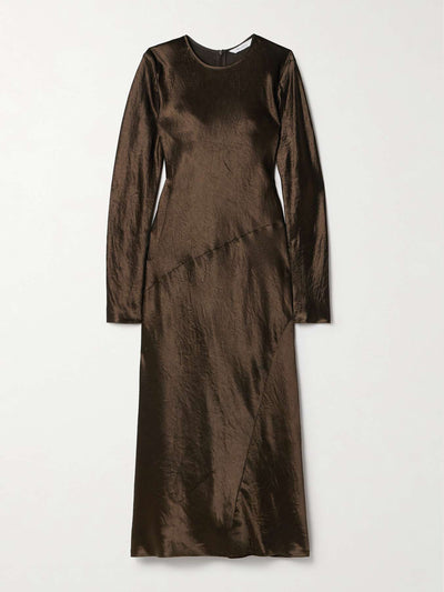 Max Mara Elogio panelled crinkled-satin midi dress at Collagerie