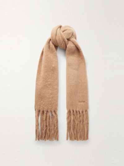 Max Mara Fringed alpaca-blend scarf at Collagerie