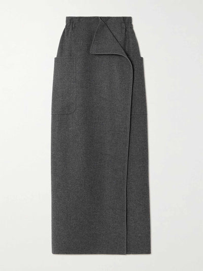 Max Mara Messina wrap-effect wool and cashmere-blend maxi skirt at Collagerie