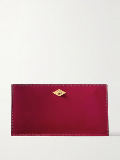 Métier Ease glossed-leather clutch bag at Collagerie