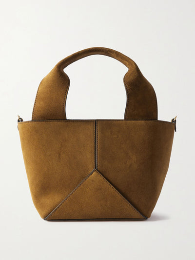 Métier Market mini suede tote in Camel at Collagerie