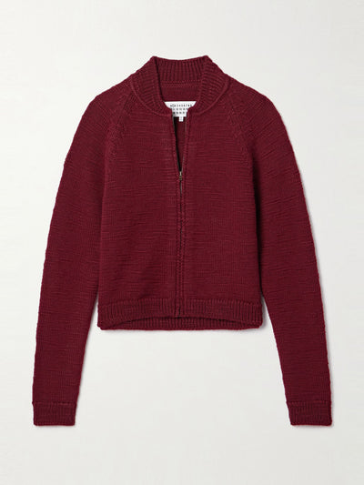 Maison Margiela Cropped wool cardigan at Collagerie