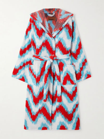 Missoni Belted striped cotton-terry robe at Collagerie