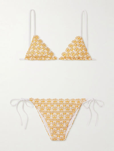 Missoni Mare Metallic crochet-knit bikini at Collagerie
