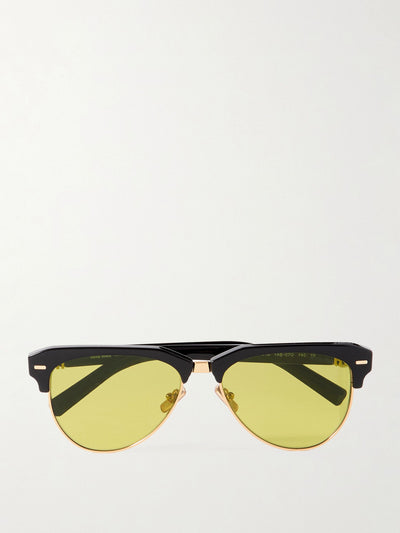 Miu Miu Aviator-style acetate and gold-tone sunglasses at Collagerie