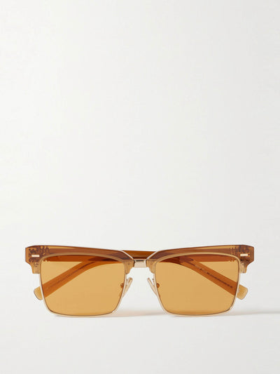 Miu Miu Square-frame acetate and gold-tone sunglasses at Collagerie