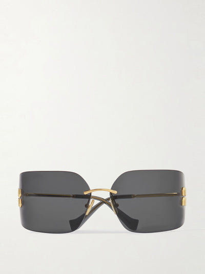 Miu Miu D-frame gold-tone sunglasses at Collagerie