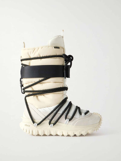 Moncler Trailgrip leather-trimmed quilted ski boots at Collagerie