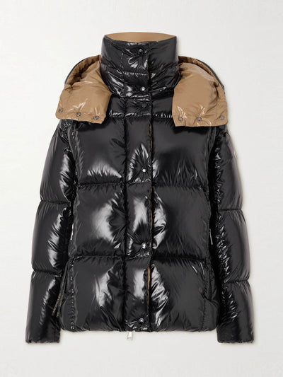 Moncler Hooded quilted glossed-shell down Jacket at Collagerie