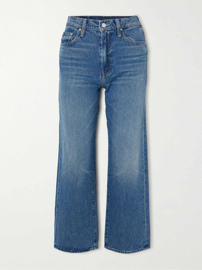 Mother Cropped embellished straight-leg jeans at Collagerie