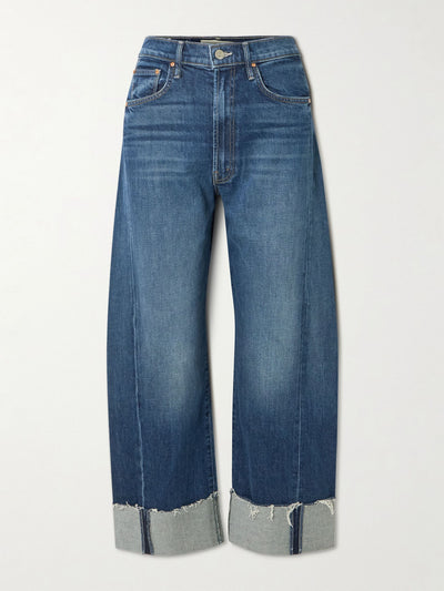 Mother The Half-Pipe Ankle Cuff Fray high-rise wide-leg jeans at Collagerie