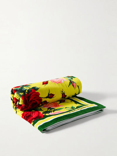 Dolce & Gabbana Floral-print cotton-terry towel at Collagerie