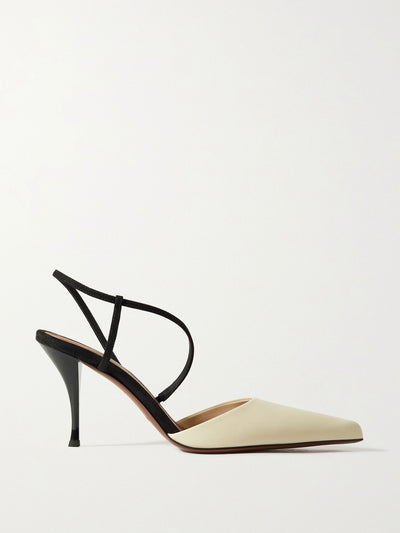 Neous Tangra suede-trimmed leather pumps at Collagerie