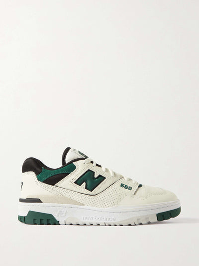 New Balance 550 mesh-trimmed leather sneakers at Collagerie