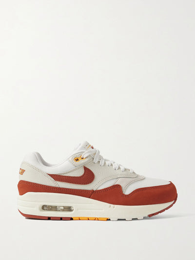 Nike Air Max 1 textured-leather, suede and canvas sneakers at Collagerie