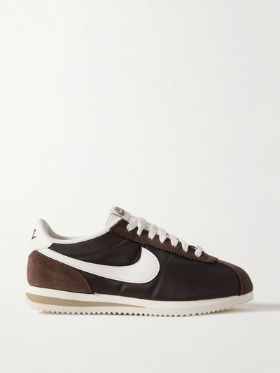 Nike Cortez leather and suede-trimmed shell sneakers at Collagerie