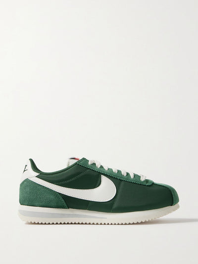 Nike Cortez suede and leather-trimmed shell sneakers at Collagerie