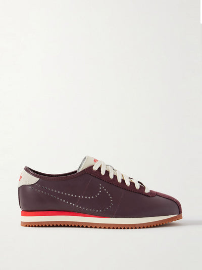 Nike Cortez suede-trimmed perforated leather sneakers at Collagerie