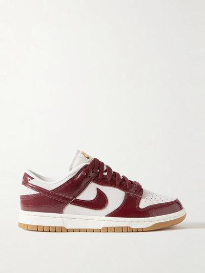 Nike Dunk Low croc-effect leather-and suede sneakers at Collagerie