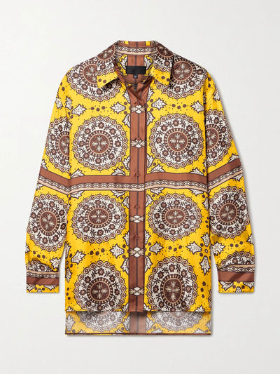 Nili Lotan Julien oversized printed silk-twill shirt at Collagerie