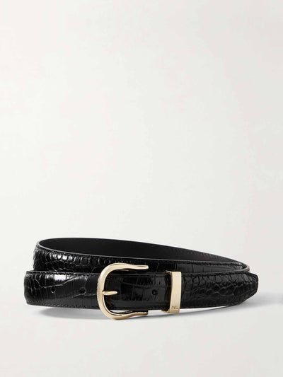 Nili Lotan Louise croc-effect leather belt at Collagerie