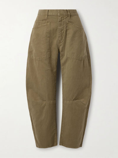 Nili Lotan Shon cotton and linen-blend twill tapered pants at Collagerie