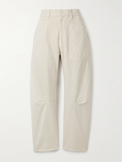Nili Lotan Shon cotton and linen-blend twill tapered pants at Collagerie