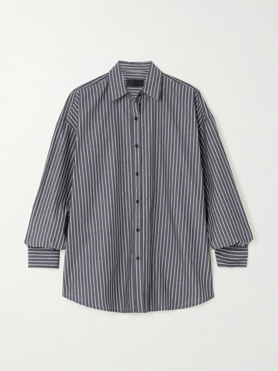 Nili Lotan Oversized striped cotton-poplin shirt at Collagerie