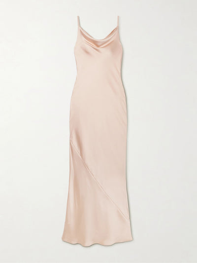 Norma Kamali Maria draped satin maxi dress at Collagerie