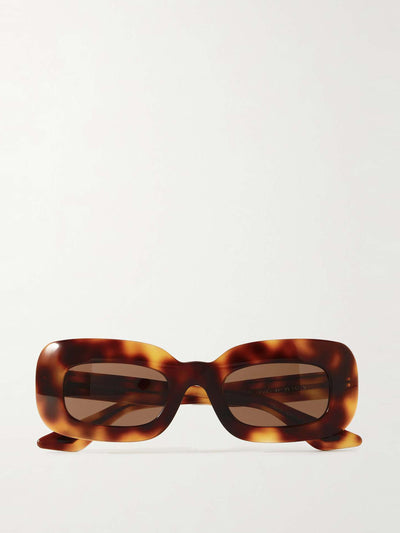 Oliver Peoples X Khaite 1966C oversized rectangular-frame tortoiseshell acetate sunglasses at Collagerie