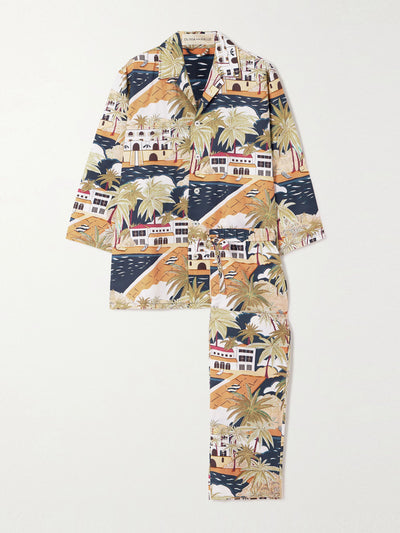 Olivia Von Halle Casablanca printed cotton and silk-blend pajama set at Collagerie