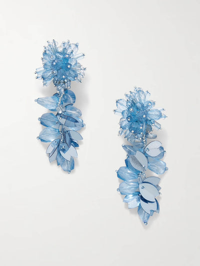 Oscar De La Renta Beaded gold-tone clip earrings at Collagerie