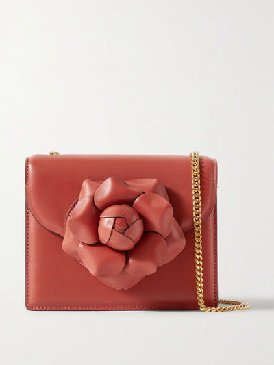 Oscar De La Renta Tro mini appliquéd leather shoulder bag at Collagerie