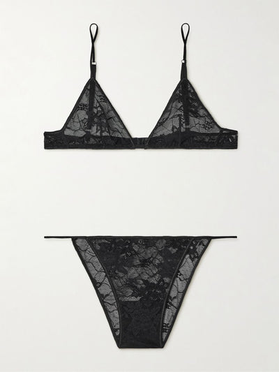 Oséree Stretch-lace bra and briefs set at Collagerie