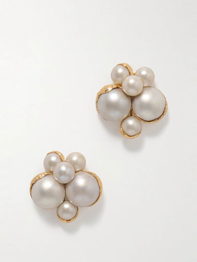 Pacharee Mabe Bloom gold-plated pearl earrings at Collagerie