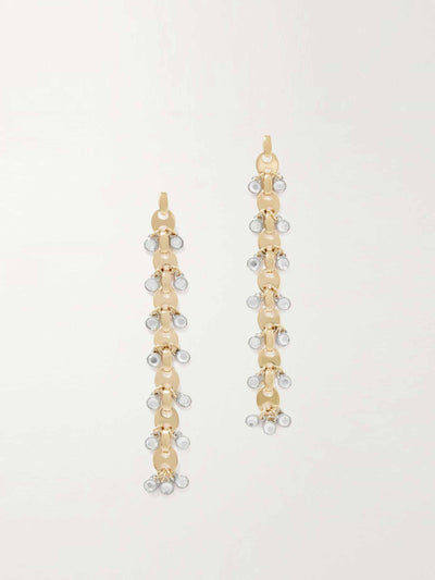 Paco Rabanne Gold-tone crystal dangling earrings at Collagerie