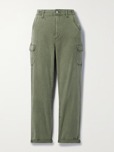 Paige Army Green lyocell-blend straight-leg cargo pants at Collagerie