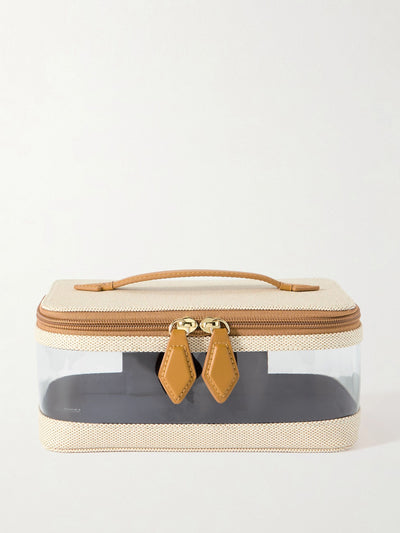 Paravel See-All vegan leather-trimmed recycled-canvas and plastic cosmetics case at Collagerie