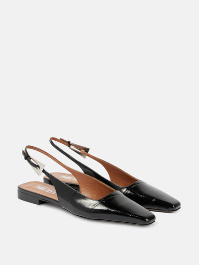 Paris Texas Bettina 10 croc-effect leather slingback flats at Collagerie