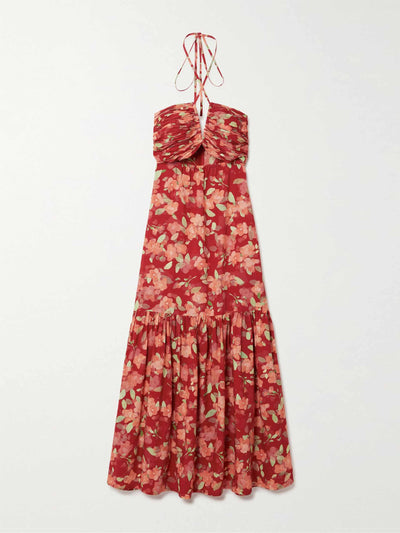 Peony Floral-print organic cotton maxi dress at Collagerie