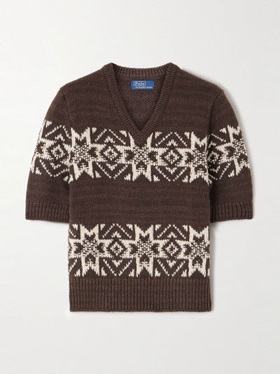 Polo Ralph Lauren Intarsia cotton and wool-blend sweater at Collagerie